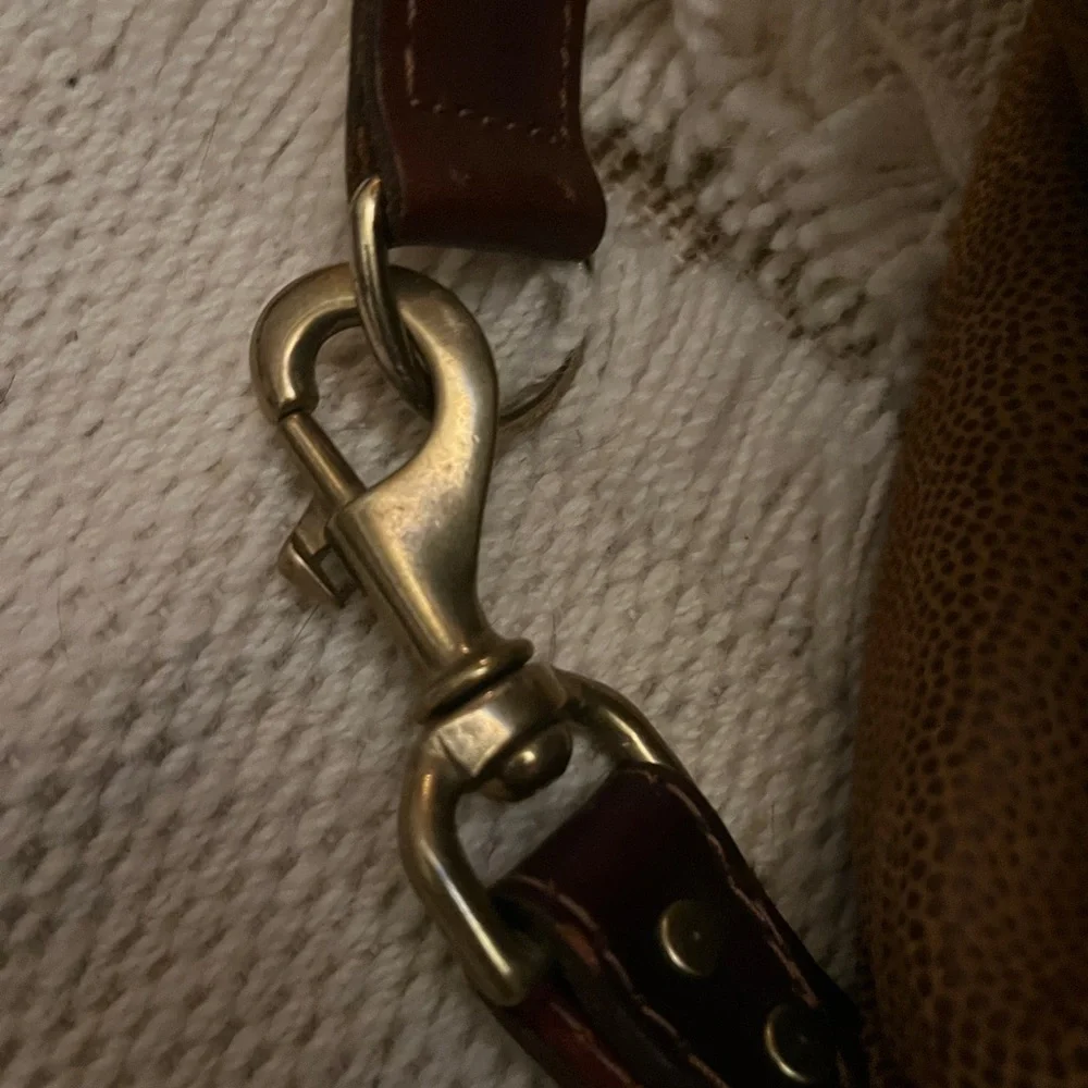Vintage Leather Golf Duffel Bag with Embroidery